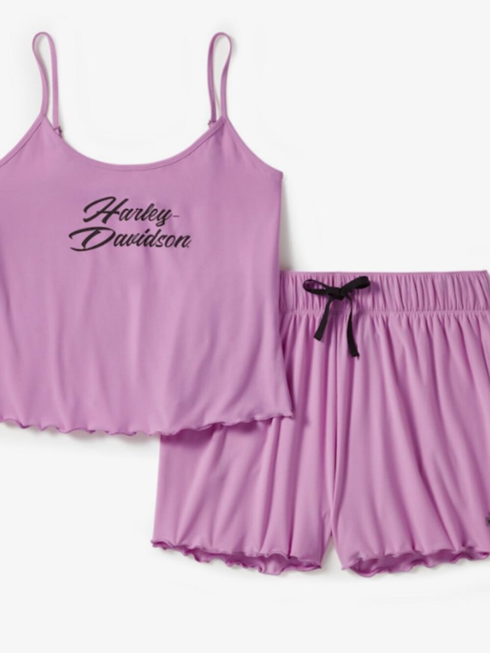 Women's Lettuce Trim Pajama Short Set